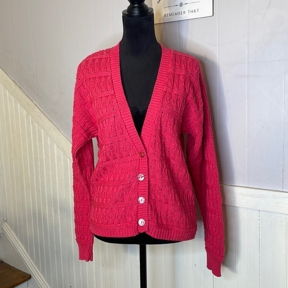 Vintage Pink BJ by Billie Jo Knit Grandma Cardigan Sweater